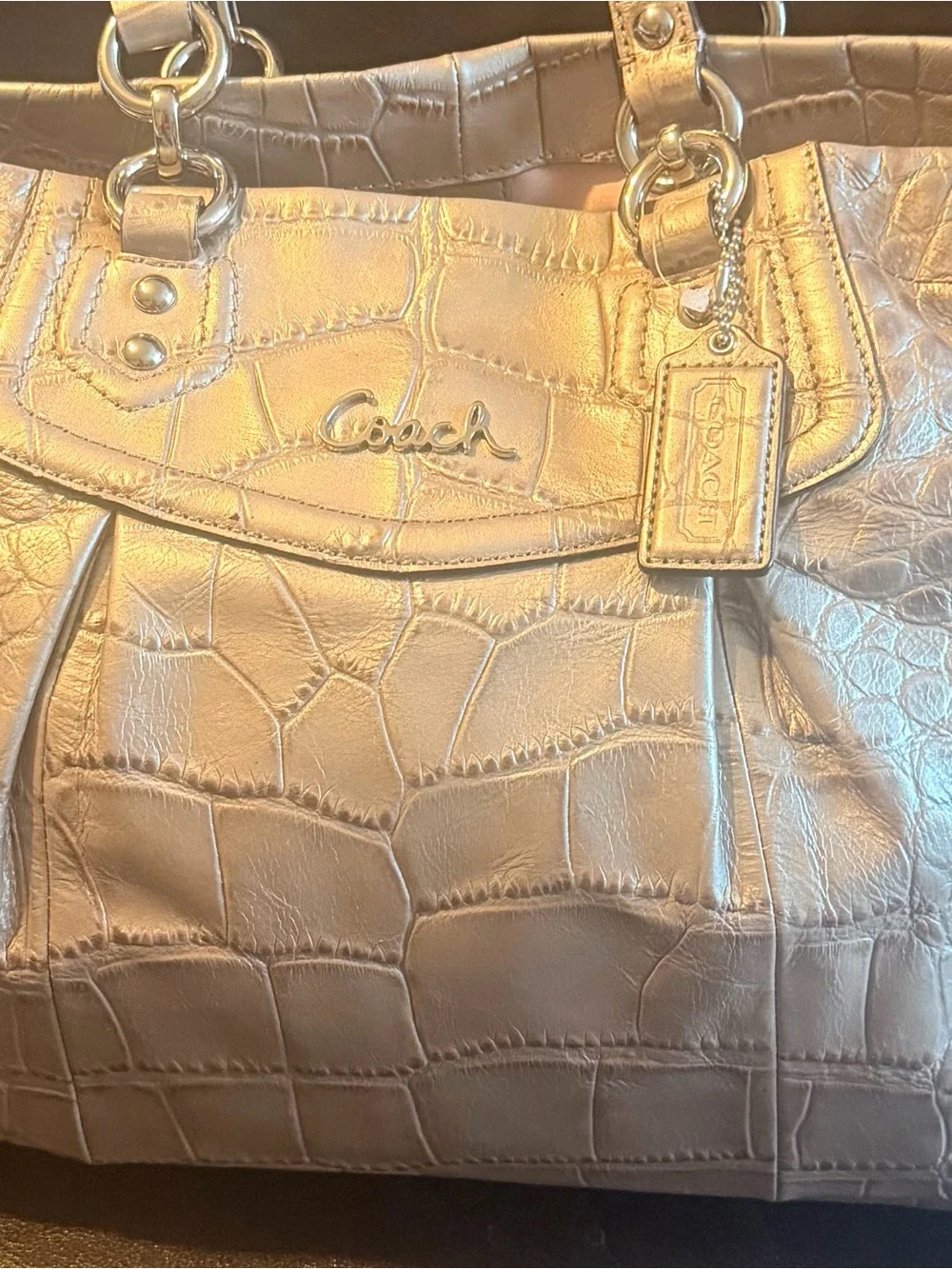 Coach satchel metallic